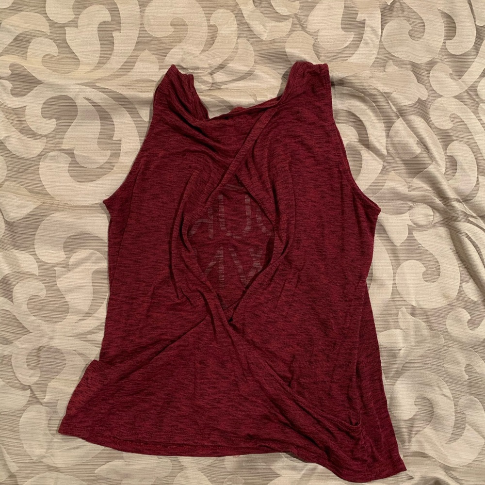 Active open back work out shirt
